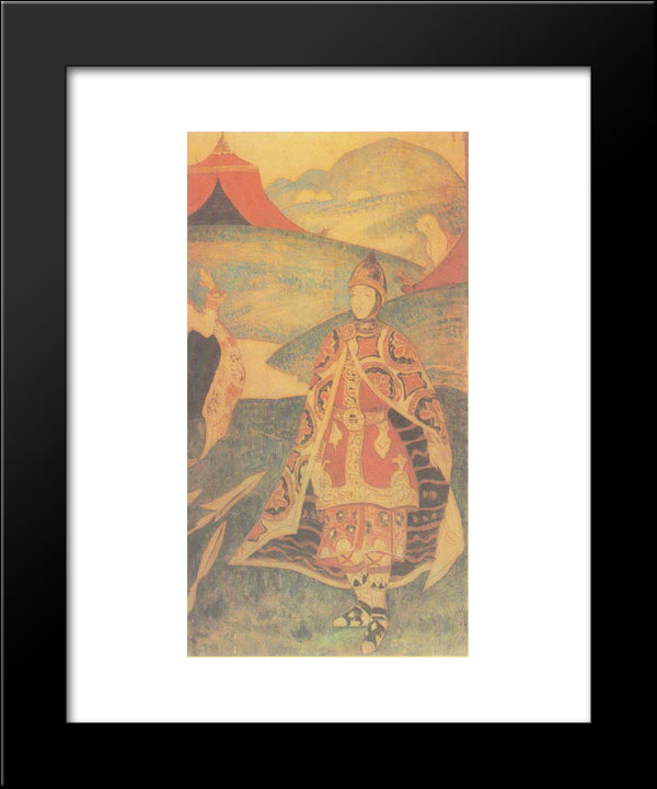 Russian Warrior 20x24 Black Modern Wood Framed Art Print Poster by Roerich, Nicholas