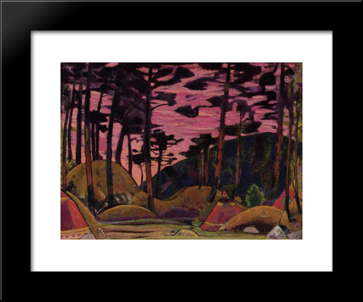 Sacred Grove 20x24 Black Modern Wood Framed Art Print Poster by Roerich, Nicholas