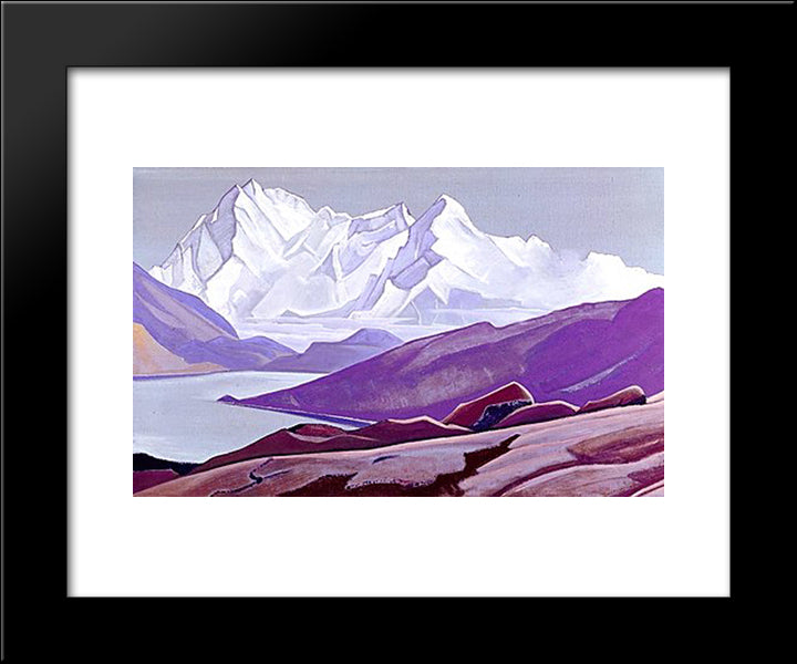 Sacred Himalayas 20x24 Black Modern Wood Framed Art Print Poster by Roerich, Nicholas
