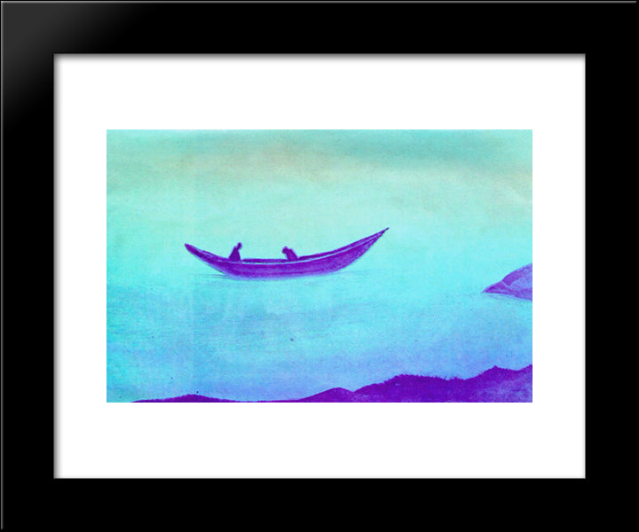 Sadness (Two In Boat) 20x24 Black Modern Wood Framed Art Print Poster by Roerich, Nicholas