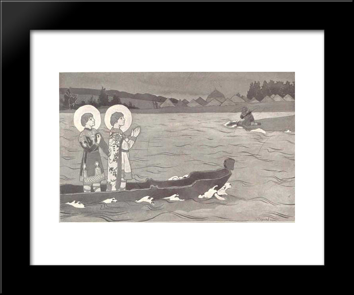 Saint Boris And Saint Gleb 20x24 Black Modern Wood Framed Art Print Poster by Roerich, Nicholas