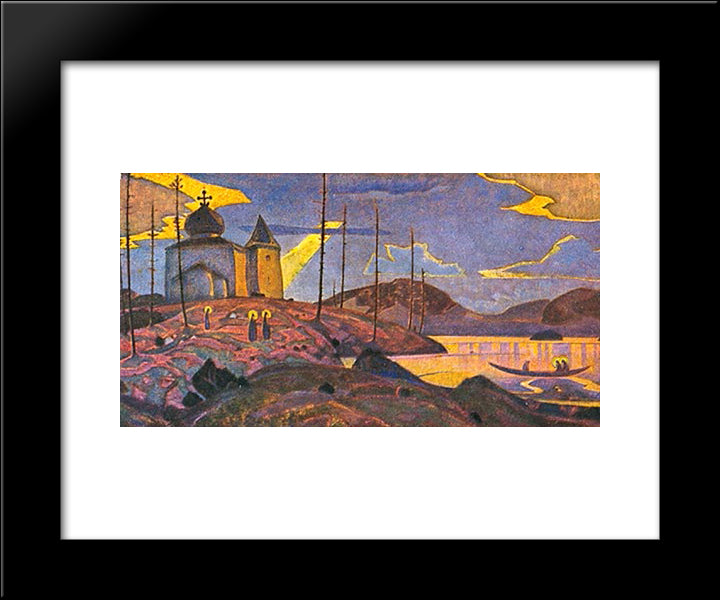 Saint Guests 20x24 Black Modern Wood Framed Art Print Poster by Roerich, Nicholas