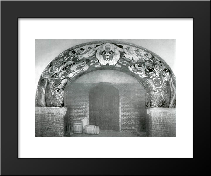 Saint Nicholas 20x24 Black Modern Wood Framed Art Print Poster by Roerich, Nicholas