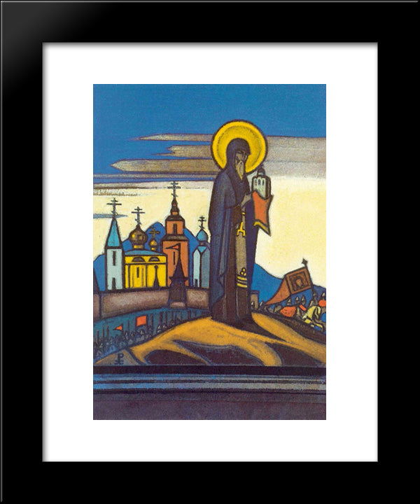 Saint Sergius 20x24 Black Modern Wood Framed Art Print Poster by Roerich, Nicholas