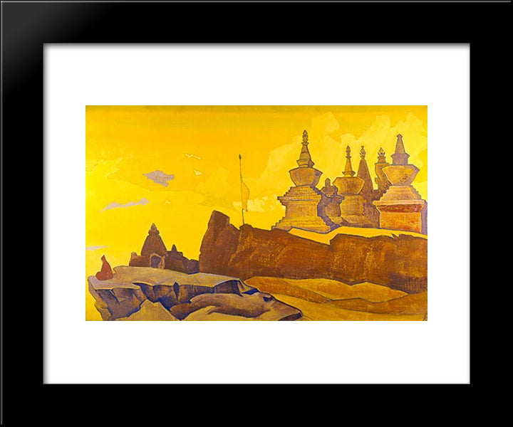 Sanga Chelling 20x24 Black Modern Wood Framed Art Print Poster by Roerich, Nicholas