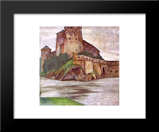 Savonlinna. Olavinlinna. 20x24 Black Modern Wood Framed Art Print Poster by Roerich, Nicholas