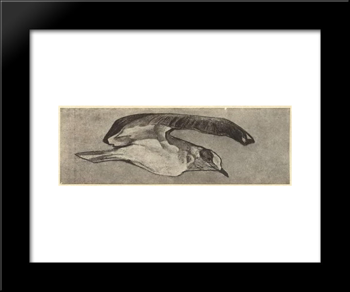 Seagull 20x24 Black Modern Wood Framed Art Print Poster by Roerich, Nicholas