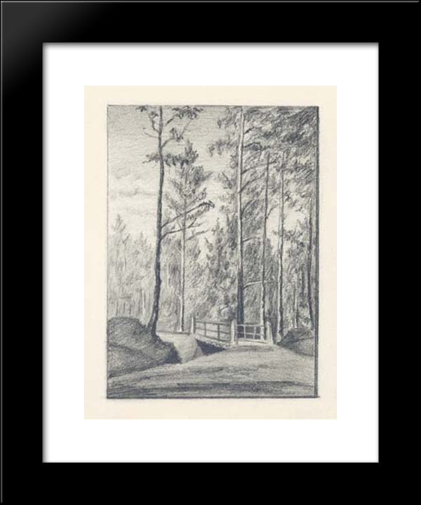 Second Bridge On Road To Threshing Floor In State Forest 20x24 Black Modern Wood Framed Art Print Poster by Roerich, Nicholas