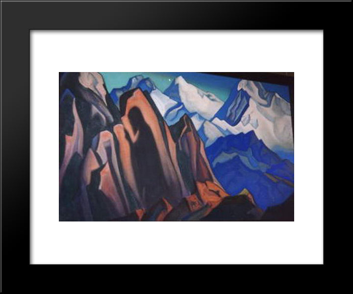 Shadow Of The Teacher 20x24 Black Modern Wood Framed Art Print Poster by Roerich, Nicholas
