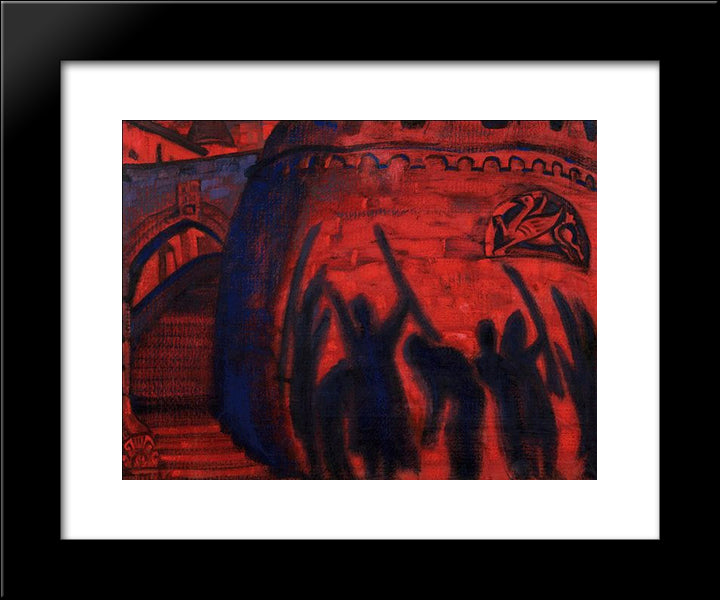 Shadows 20x24 Black Modern Wood Framed Art Print Poster by Roerich, Nicholas