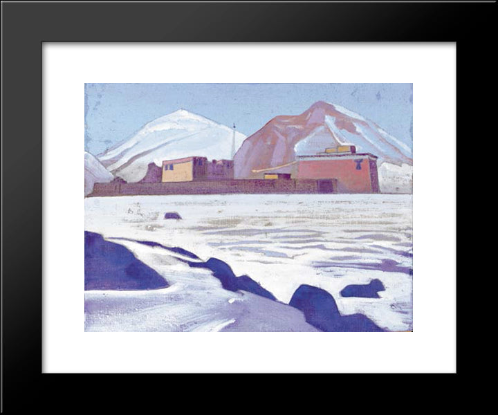 Sharugon Monastery 20x24 Black Modern Wood Framed Art Print Poster by Roerich, Nicholas