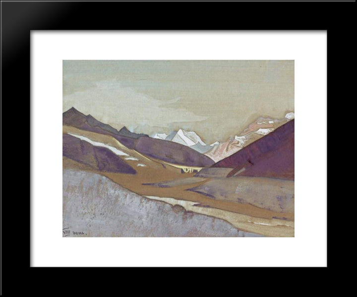 Shayok, The Eighth Day 20x24 Black Modern Wood Framed Art Print Poster by Roerich, Nicholas