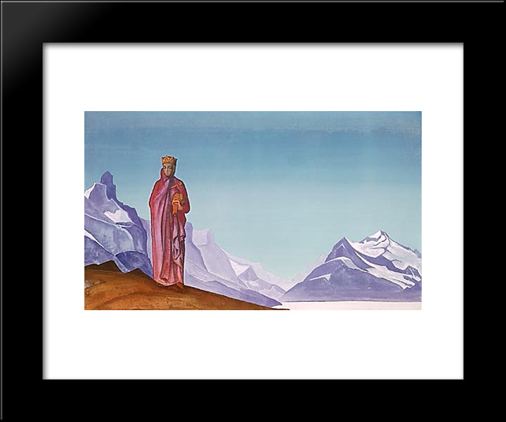 She Who Holds The World 20x24 Black Modern Wood Framed Art Print Poster by Roerich, Nicholas