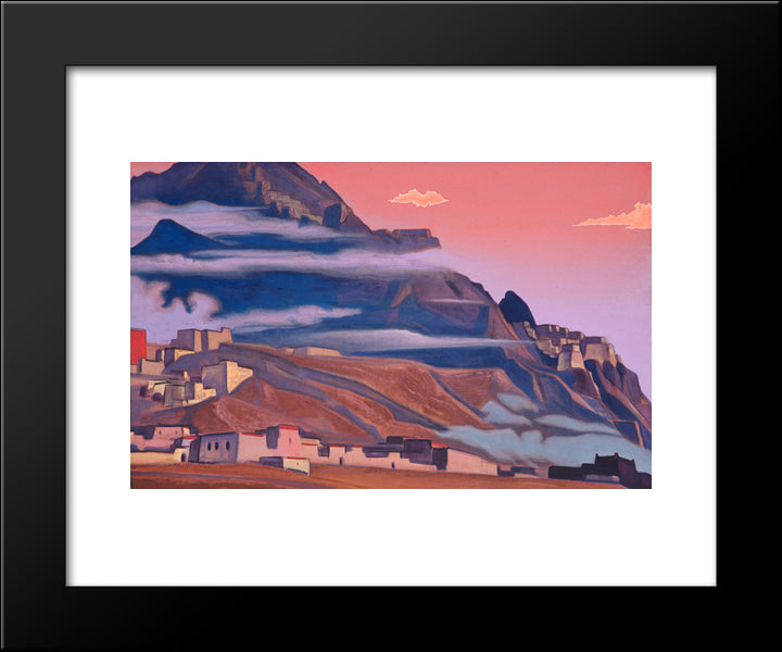 Shekar Dzong 20x24 Black Modern Wood Framed Art Print Poster by Roerich, Nicholas