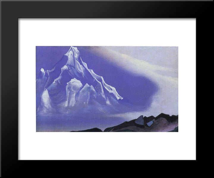 Silvery Realm 20x24 Black Modern Wood Framed Art Print Poster by Roerich, Nicholas