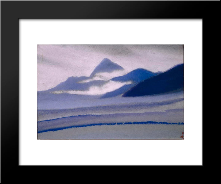 Siver Clouds Over The Mountains 20x24 Black Modern Wood Framed Art Print Poster by Roerich, Nicholas