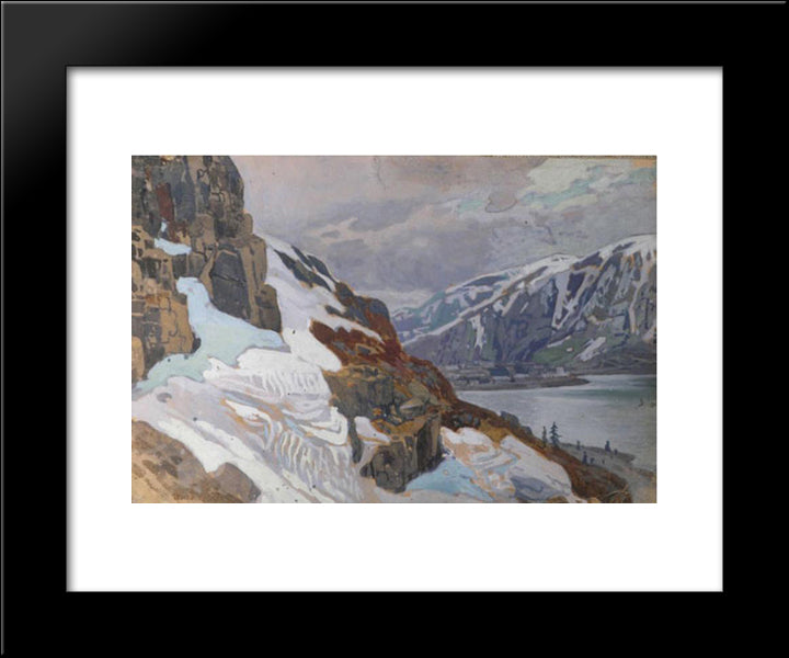 Sketch Made By Travelling In Italy And Switzerland 20x24 Black Modern Wood Framed Art Print Poster by Roerich, Nicholas