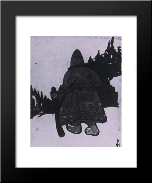 Sketch Of Costumes For Tale Of Tsar Saltan 20x24 Black Modern Wood Framed Art Print Poster by Roerich, Nicholas