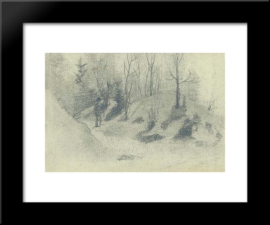 Sketch Of Countryside 20x24 Black Modern Wood Framed Art Print Poster by Roerich, Nicholas