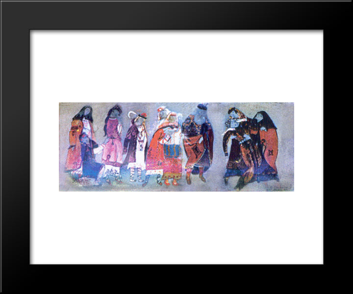 Sketches Of Costumes For Prince Igor 20x24 Black Modern Wood Framed Art Print Poster by Roerich, Nicholas