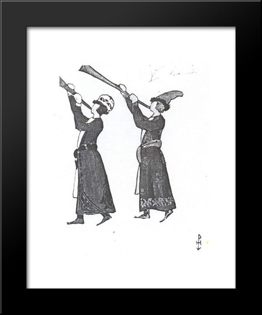 Sketches Of Costumes For Tale Of Tsar Saltan 20x24 Black Modern Wood Framed Art Print Poster by Roerich, Nicholas