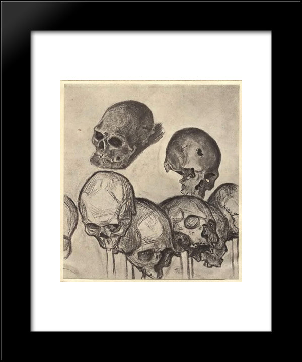Skulls 20x24 Black Modern Wood Framed Art Print Poster by Roerich, Nicholas