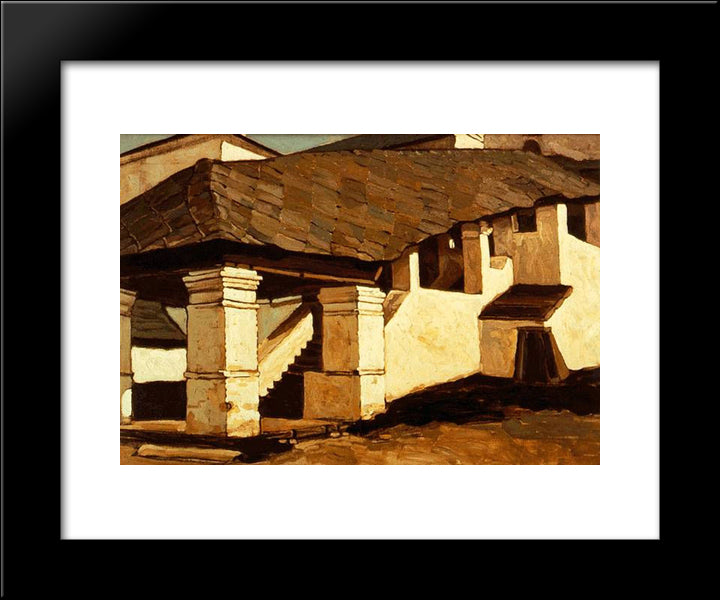 Smolensk. The Porch Of The Convent. 20x24 Black Modern Wood Framed Art Print Poster by Roerich, Nicholas