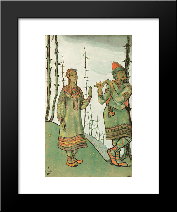 Snow Maiden And Lel 20x24 Black Modern Wood Framed Art Print Poster by Roerich, Nicholas