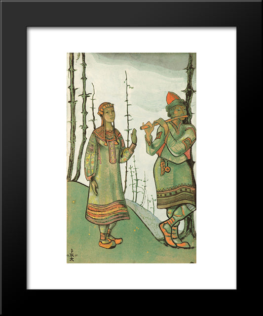Snow Maiden And Lel 20x24 Black Modern Wood Framed Art Print Poster by Roerich, Nicholas