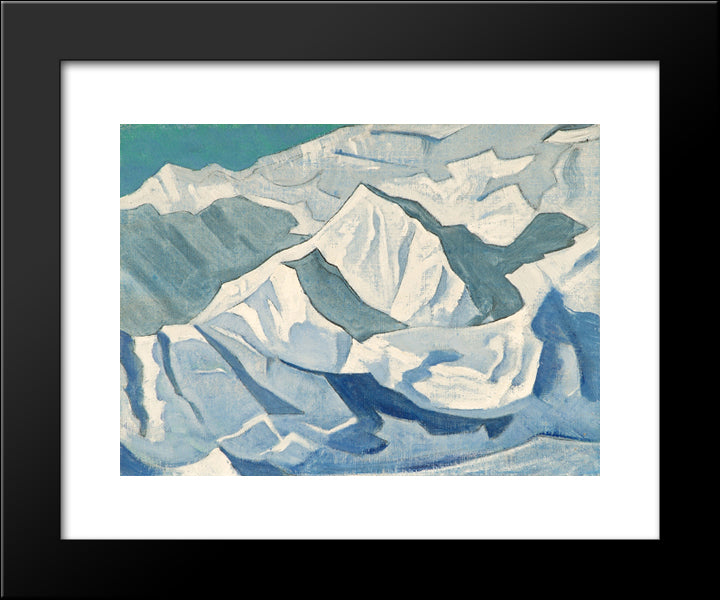 Snowy Lift 20x24 Black Modern Wood Framed Art Print Poster by Roerich, Nicholas