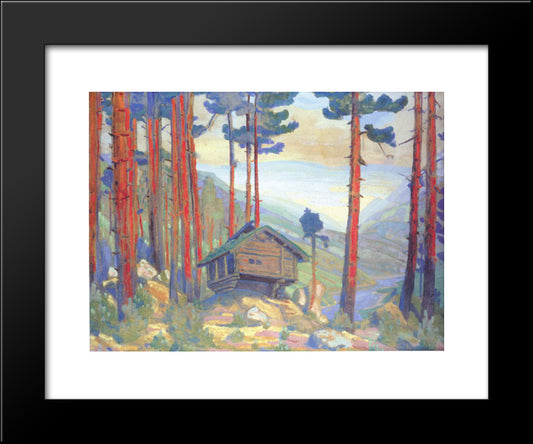 Solveig'S Song (Hut In The Forest) 20x24 Black Modern Wood Framed Art Print Poster by Roerich, Nicholas