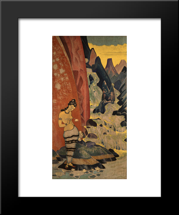 Song Of Waterfall 20x24 Black Modern Wood Framed Art Print Poster by Roerich, Nicholas