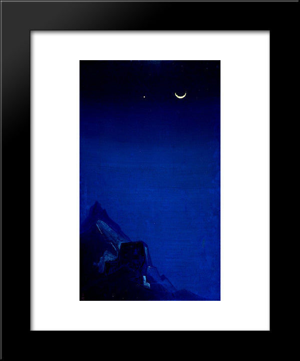 Spell. New Moon. 20x24 Black Modern Wood Framed Art Print Poster by Roerich, Nicholas