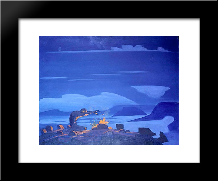 Spell Words 20x24 Black Modern Wood Framed Art Print Poster by Roerich, Nicholas