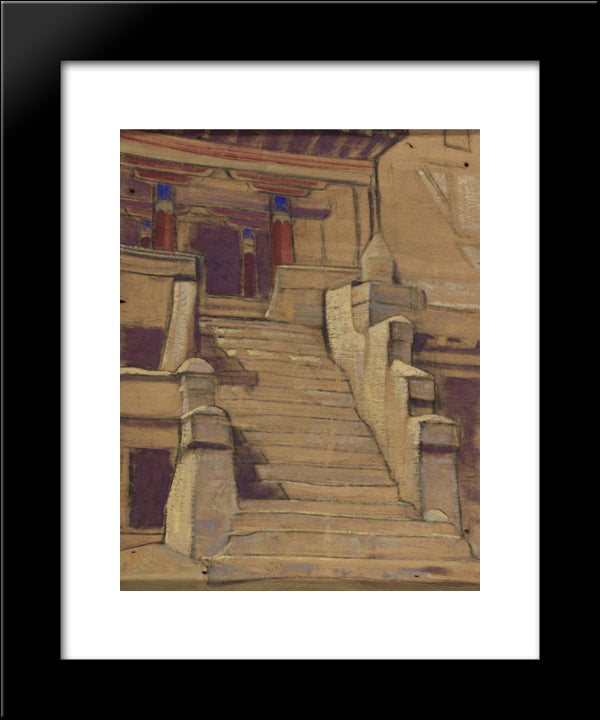 Spitok, Ladakh 20x24 Black Modern Wood Framed Art Print Poster by Roerich, Nicholas
