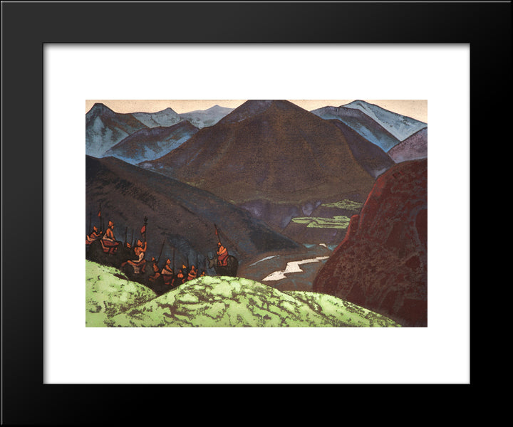 Squad Of Geser Khan 20x24 Black Modern Wood Framed Art Print Poster by Roerich, Nicholas