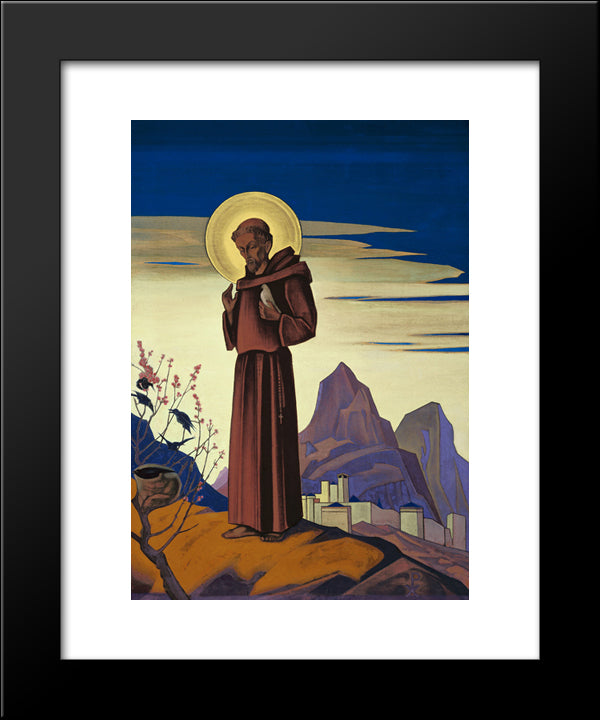 St. Francis 20x24 Black Modern Wood Framed Art Print Poster by Roerich, Nicholas