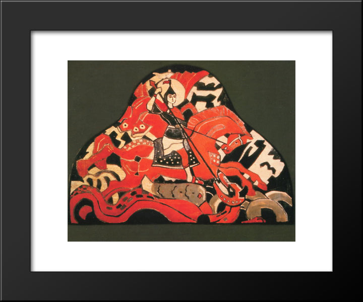 St. George The Victorious 20x24 Black Modern Wood Framed Art Print Poster by Roerich, Nicholas
