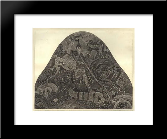 St. Michael Arhistratig 20x24 Black Modern Wood Framed Art Print Poster by Roerich, Nicholas