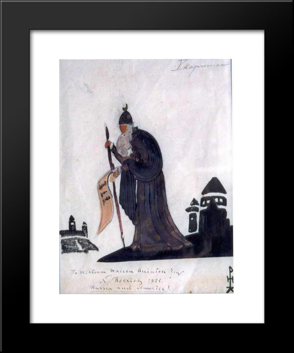 Stargazer 20x24 Black Modern Wood Framed Art Print Poster by Roerich, Nicholas
