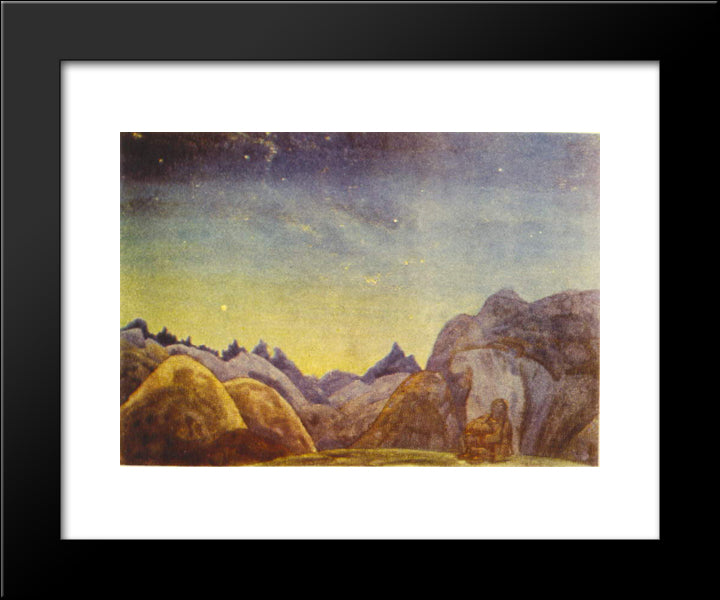 Starry Sky 20x24 Black Modern Wood Framed Art Print Poster by Roerich, Nicholas