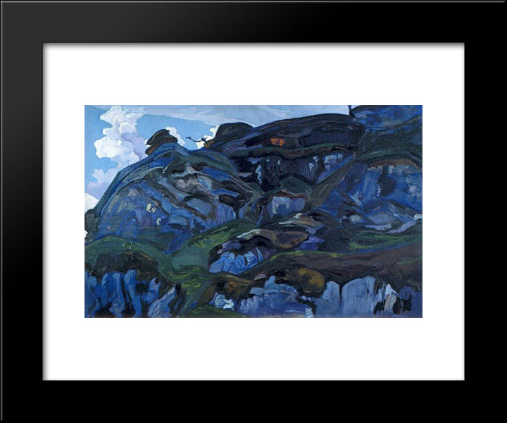 Stones And Rocks 20x24 Black Modern Wood Framed Art Print Poster by Roerich, Nicholas