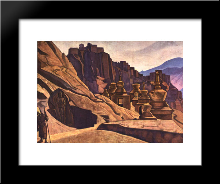 Stronghold Of Walls 20x24 Black Modern Wood Framed Art Print Poster by Roerich, Nicholas
