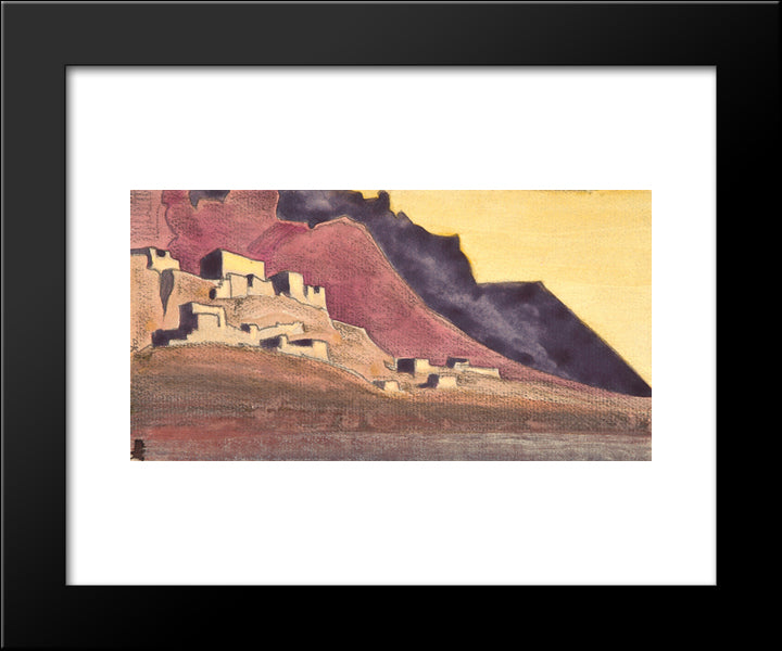 Strongholds Of Tibet (Study) 20x24 Black Modern Wood Framed Art Print Poster by Roerich, Nicholas