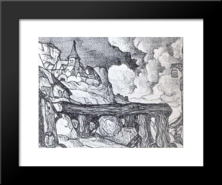 Study Of Decoration 20x24 Black Modern Wood Framed Art Print Poster by Roerich, Nicholas