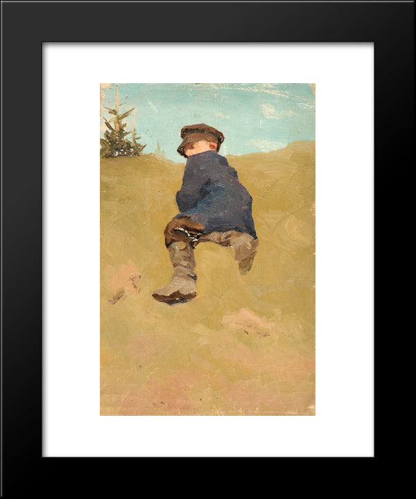 Study Of Lying Boy 20x24 Black Modern Wood Framed Art Print Poster by Roerich, Nicholas