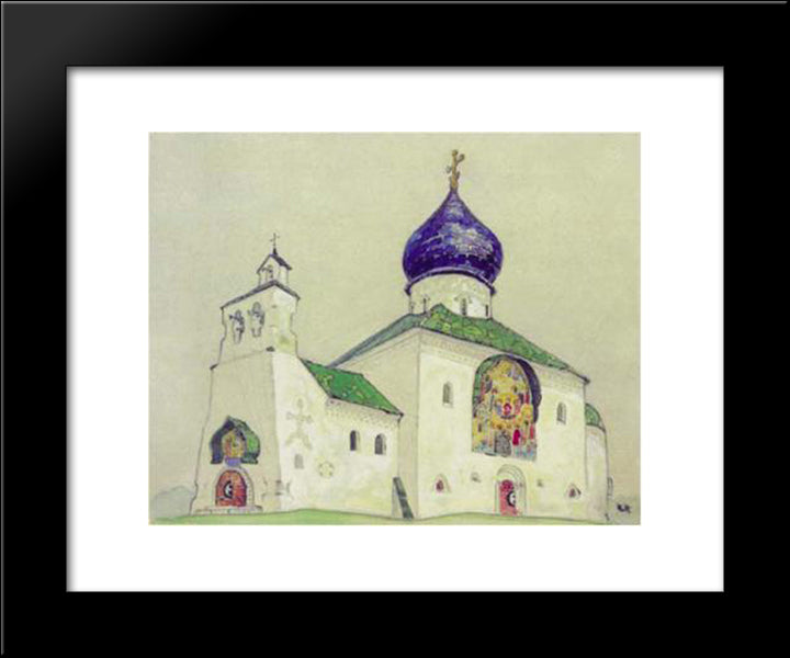 Study Of Saint Alexius Temple 20x24 Black Modern Wood Framed Art Print Poster by Roerich, Nicholas