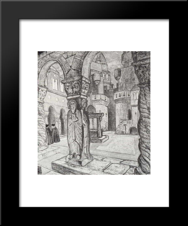 Study Of Scene Design For Princess Maleine 20x24 Black Modern Wood Framed Art Print Poster by Roerich, Nicholas