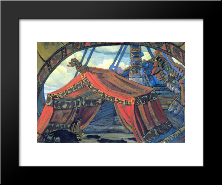Study Of Scene Design For Tristan Und Isolde 20x24 Black Modern Wood Framed Art Print Poster by Roerich, Nicholas