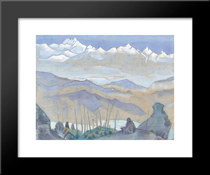 Study To Book Of Wisdom 20x24 Black Modern Wood Framed Art Print Poster by Roerich, Nicholas
